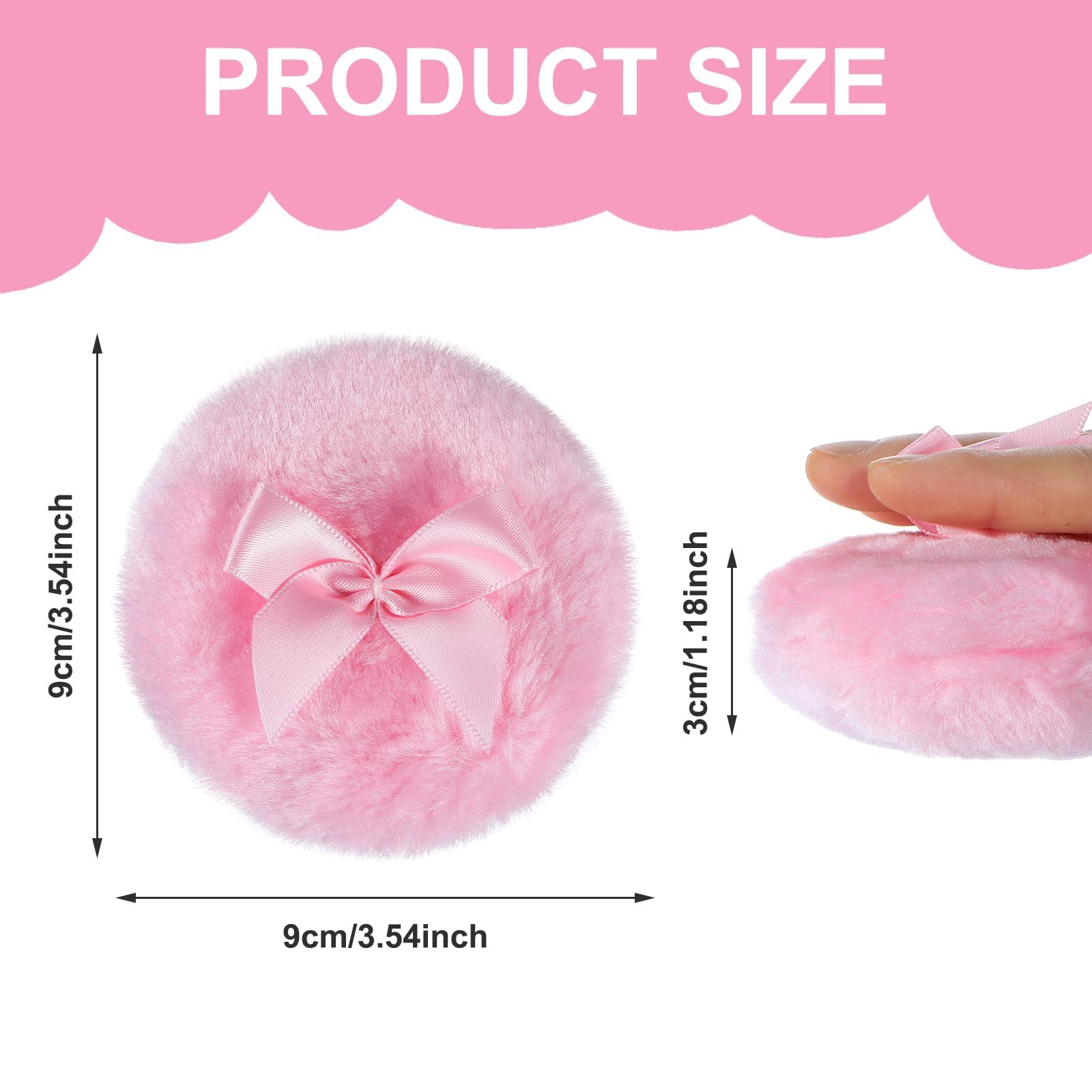 2 PCS Powder Puff for Women, Soft Makeup Powder Puffs, Loose Powder Puff for Face and Body, Gentle Setting Powder Applicator, Travel-Friendly 90x30mm Beauty Blender Sponge
