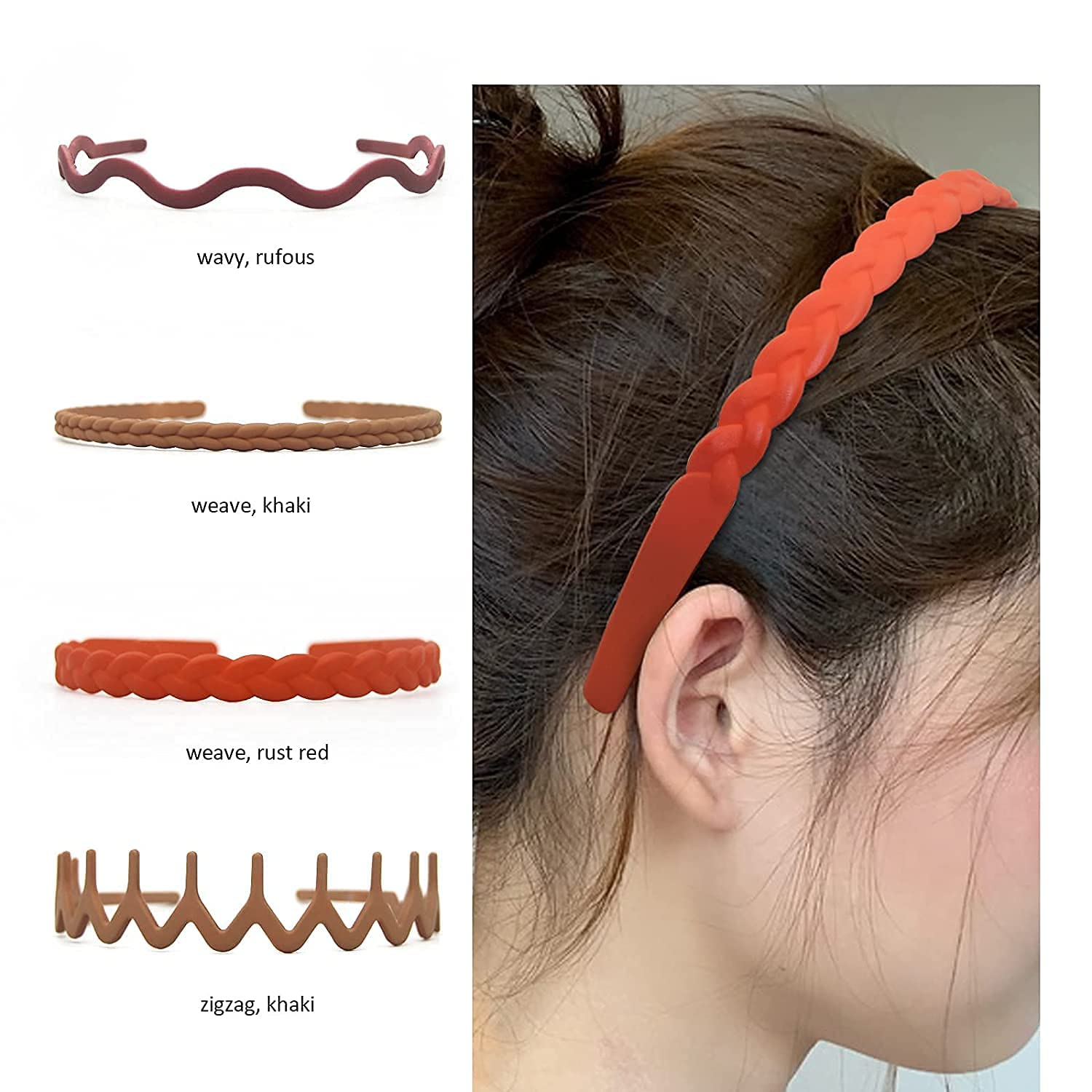 ANNACREATIONS 8 Pcs Fashion Plastic Elastic Hair Comb teeth Headband for Women and Girls - Multicolor