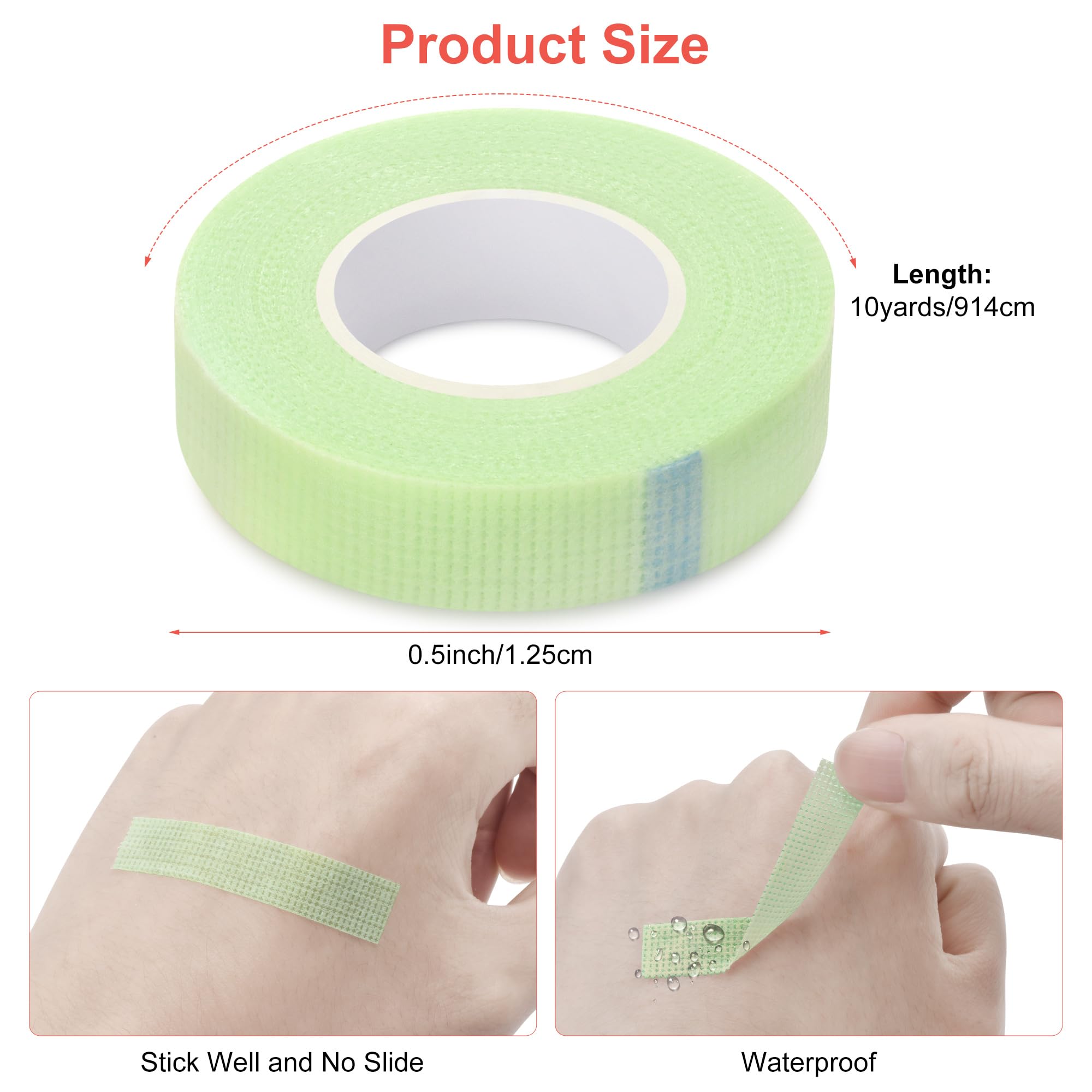 AHHALFFY Eyelash Tape 8 Rolls Lash Tape for Eyelash Extensions, Flexible & Super Thin, 0.5 Inch x 10 Yards, Easy to Tear, Perfect for Lash Extensions, Makeup, Salons & DIY Beauty