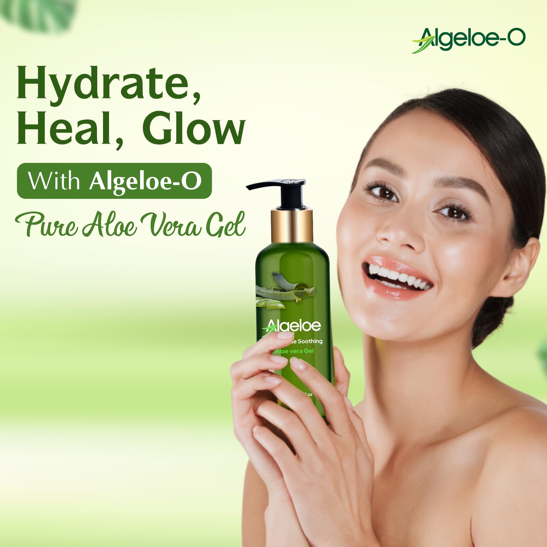 Algeloe Aloe Vera Gel | Your Ultimate Soothing Solution for Skin and Hair | Glowing & Radiant Skin - 200ml
