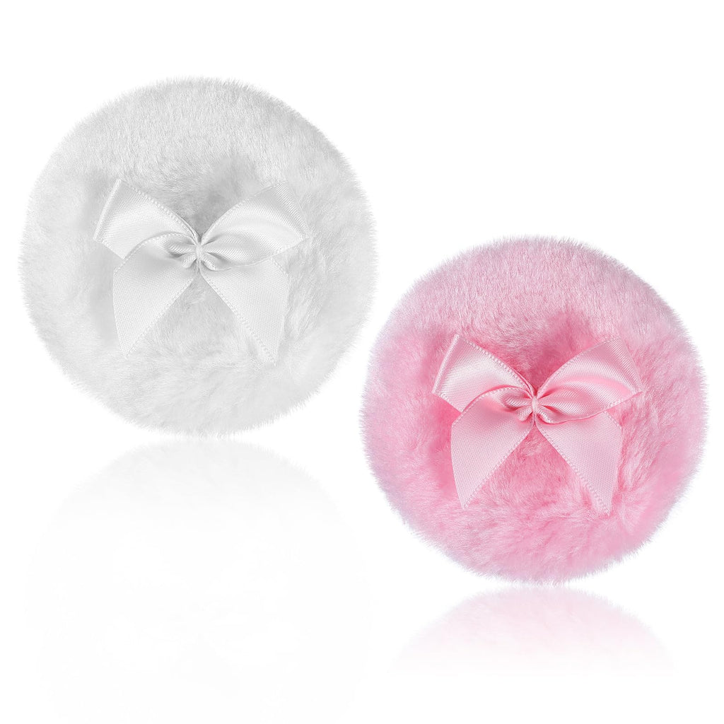 2 PCS Powder Puff for Women, Soft Makeup Powder Puffs, Loose Powder Puff for Face and Body, Gentle Setting Powder Applicator, Travel-Friendly 90x30mm Beauty Blender Sponge