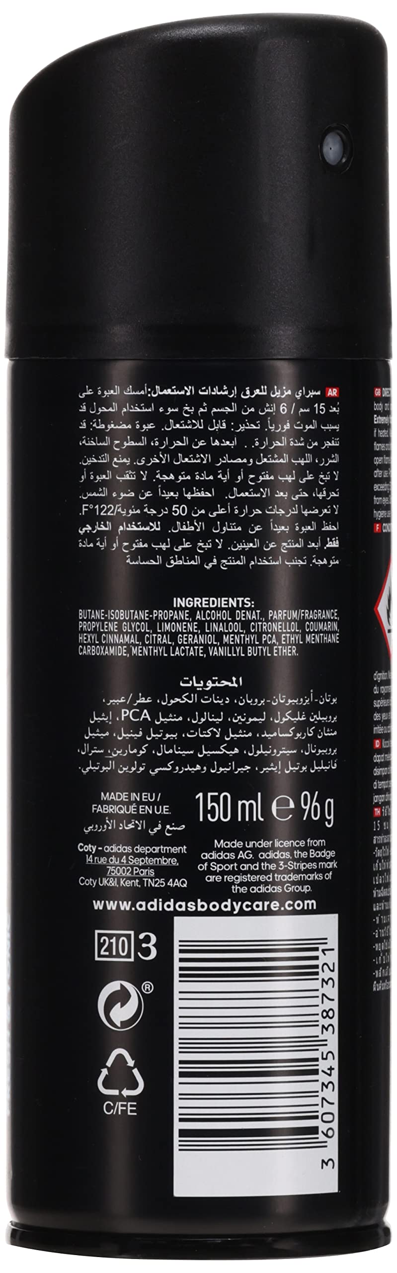 adidas Unisex Ice Dive Fresh Scent Deodorant Spray 150Ml, Pack Of 1