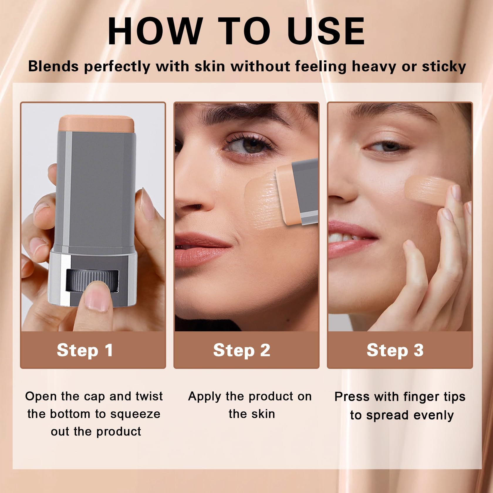 AOAZXBB Splendor Serum Boosted Skin Tint Stick Beauty Balm Lightweight Moisturizing Foundation Contour Stick for Natural Makeup