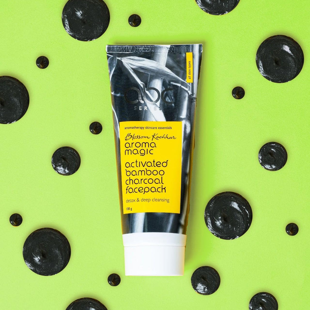 Aroma Magic Activated Bamboo Charcoal Detoxifying face Pack | Enriched with Aloe Vera, Lemon & Sandalwood Extracts | Face Pack for Men & Women | All Skin | Detox & Deep Cleanse | 100gm (Pack of 1)