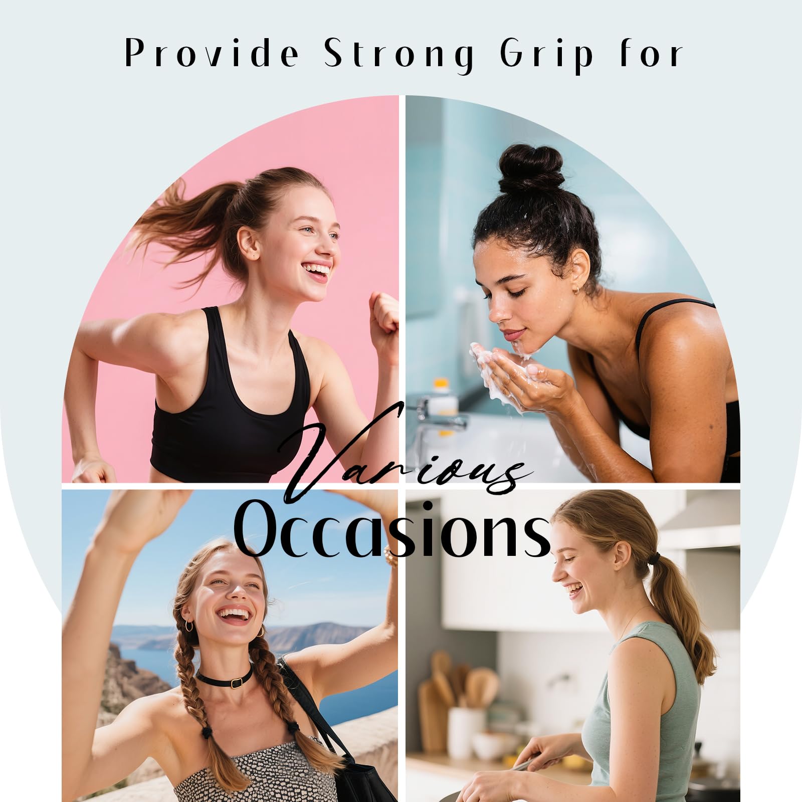 50 Pack Dreamlover Seamless Thick Cotton Hair Rubber Bands, Elastic Durable Ponytail Holders Hair Ties, Ponytail Buns Headbands, No Crease And Damage Hair Accessories For Kids, Girls And Women (Black)