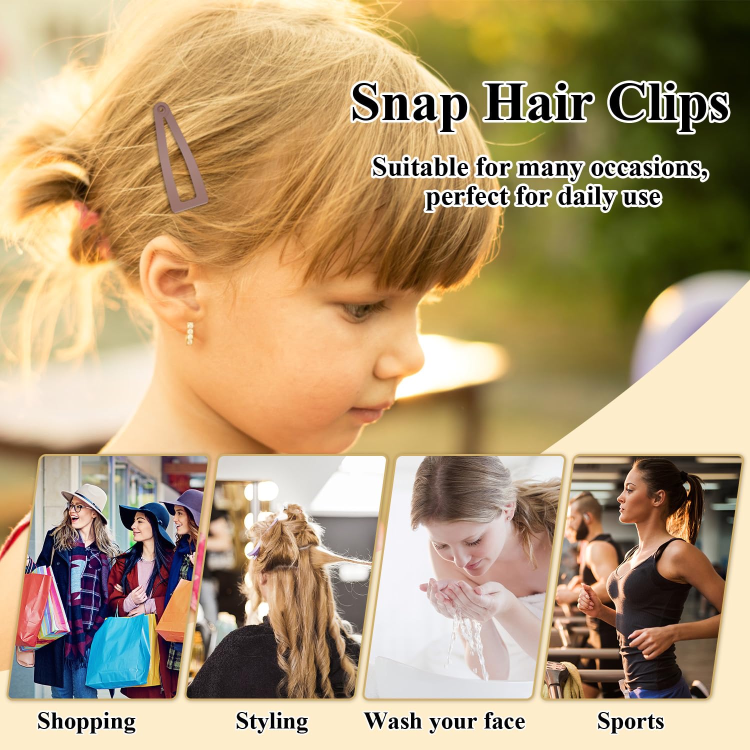 Lot de 10 pinces à cheveux à double attache, pinces à cheveux métalliques Sightor, barrettes pour femmes, accessoires de coiffure (noir, marron, beige, kaki, doré)