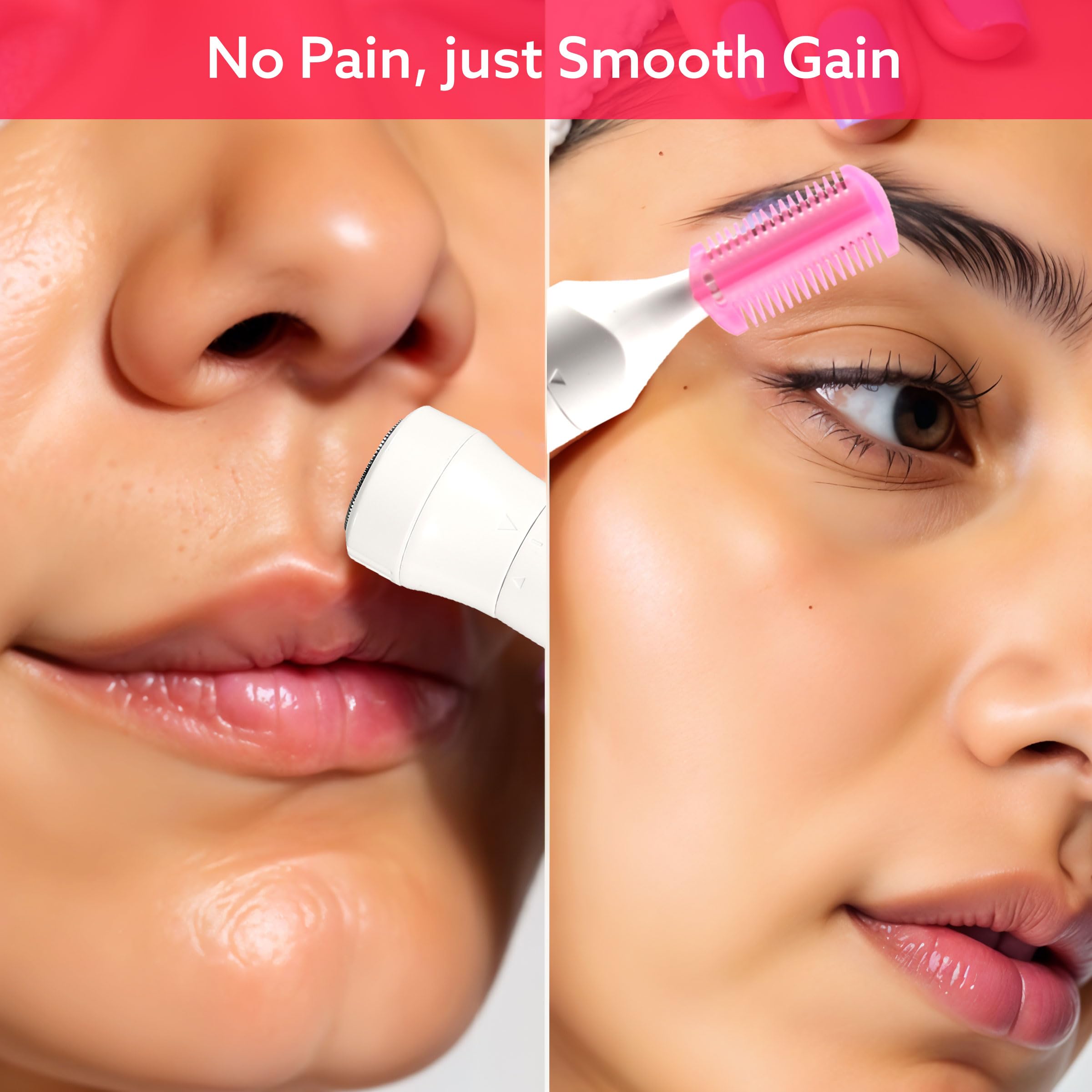 AGARO Rechargeable 3-in-1 Multi Trimmer For Women, Multipurpose Hair Remover for Women, Face, Leg, Eyebrow, Underarms, Bikini Trimmer, 90 minutes Runtime, White