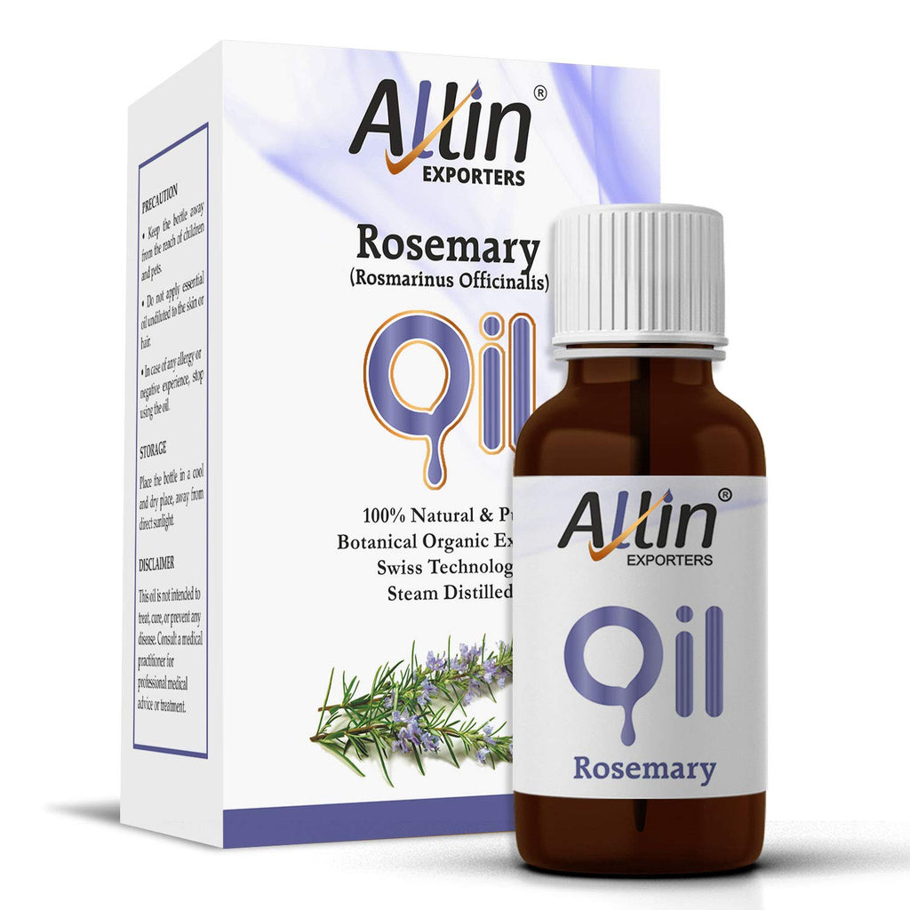 Allin Exporters Rosemary Essential Oil Natural Pure Therapeutic Grade for Hair Growth Skin Massage & Diffuser Aromatherapy (15 mL)
