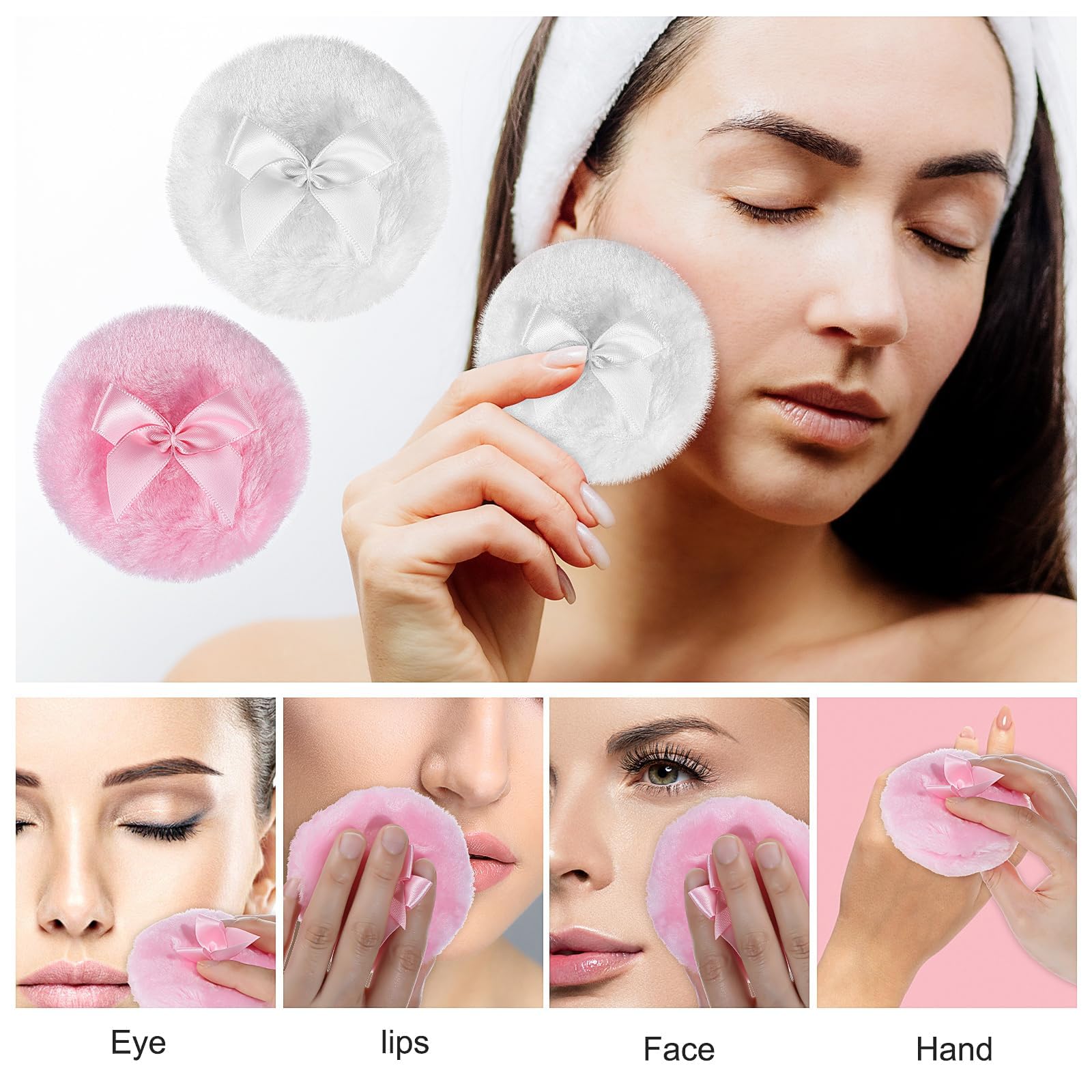 2 PCS Powder Puff for Women, Soft Makeup Powder Puffs, Loose Powder Puff for Face and Body, Gentle Setting Powder Applicator, Travel-Friendly 90x30mm Beauty Blender Sponge