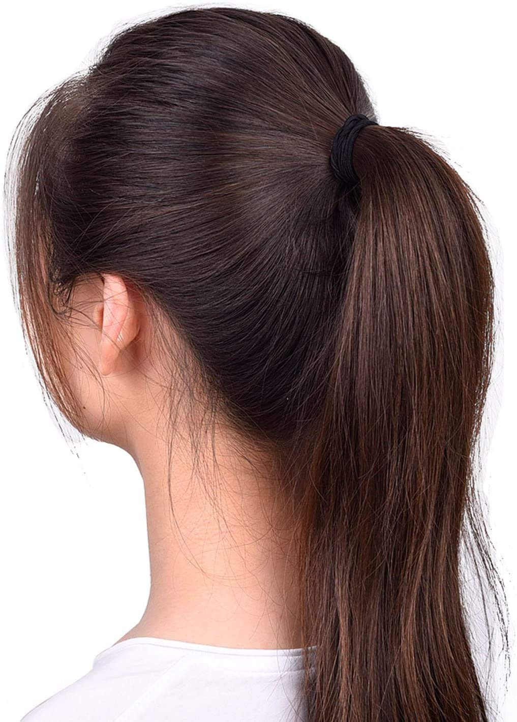 AL ZAHRA 50 Elastic Hair Bands 4 mm Hair Ties Elastics Hairbands Ponytail Holders No Metal for Women Girls Kids Men Thick Hair Black(Pack of 50)