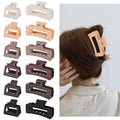 12 Pcs Rectangle Hair Clips, Hair Accessories for Women and Girls, Including 6 Pcs 4 Inch Large Claw Clips for ThickHair and 6 Pcs 2 inch Small Claw Clips for ThinHair (Neutral)