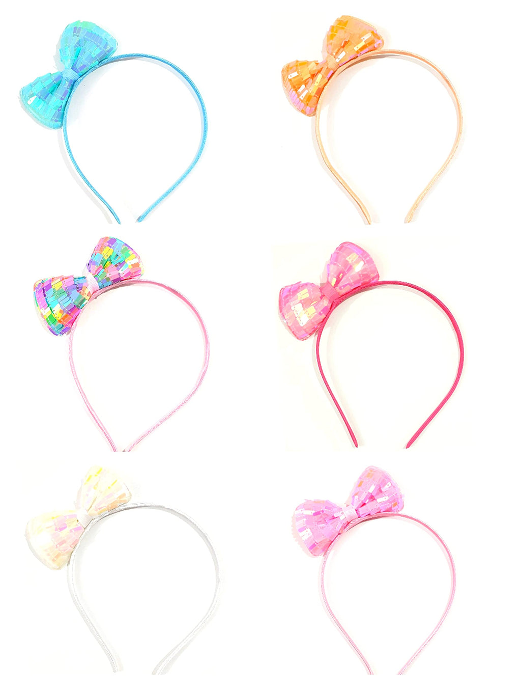 ANNA CREATIONS 6 Pcs Bow Hairbands for Kids, Stylish and Durable Plastic Headbands, Comfortable and Non-Slip Hair Accessories for Baby Girls and Children, Perfect for Parties