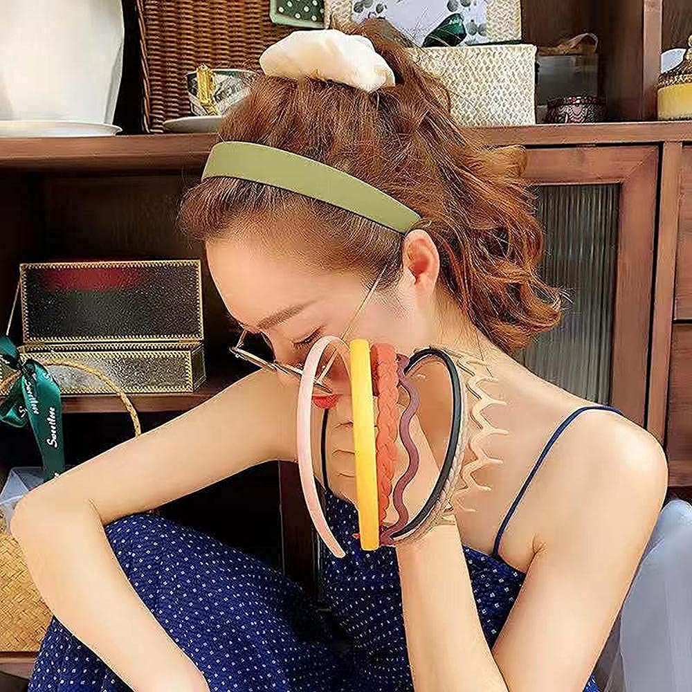 ANNACREATIONS 8 Pcs Fashion Plastic Elastic Hair Comb teeth Headband for Women and Girls - Multicolor