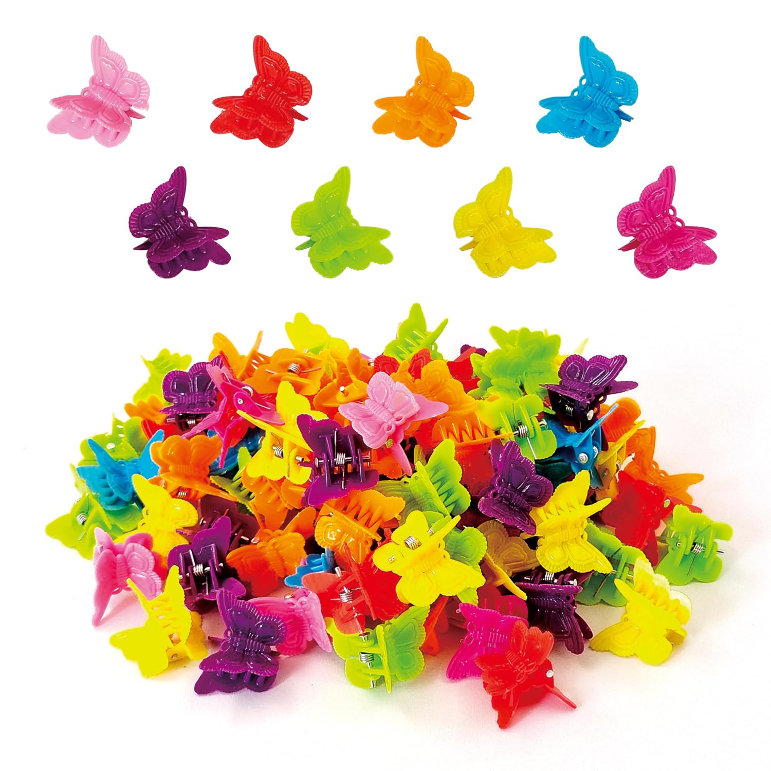 50 Packs Assorted Color Butterfly Hair Clips, Beautiful Mini Butterfly Hair Clips Hair Accessories for Women and Girls (50 pcs Random Colour)