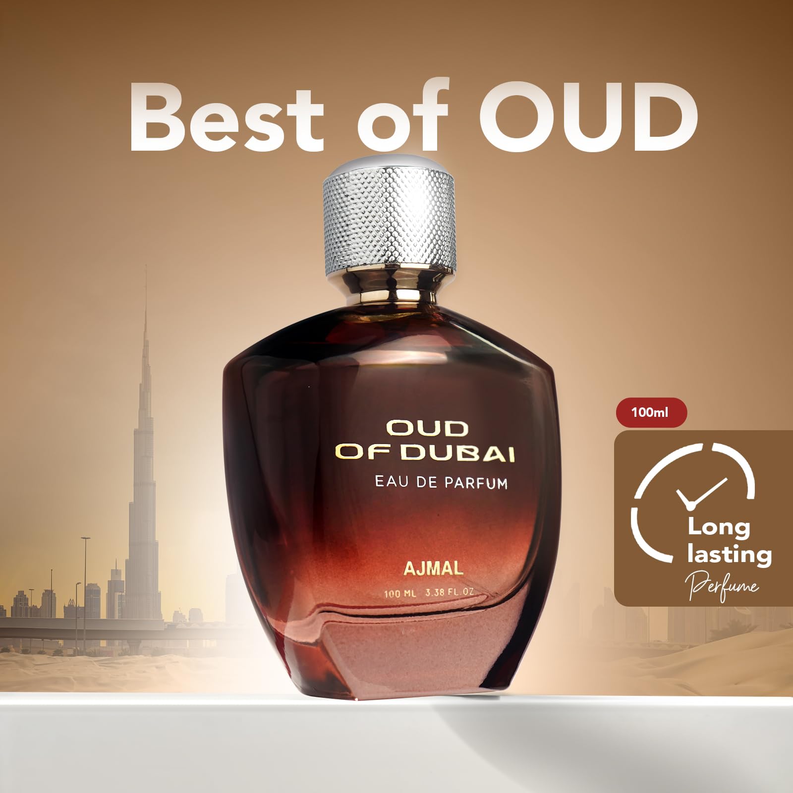 Ajmal Oud of Dubai Perfume for Men | 100ml Men Eau De Parfum | Perfume for Men with Oud, Woody & Musky Notes | Spicy Floral Fragrance | Versatile Office/Work Cologne