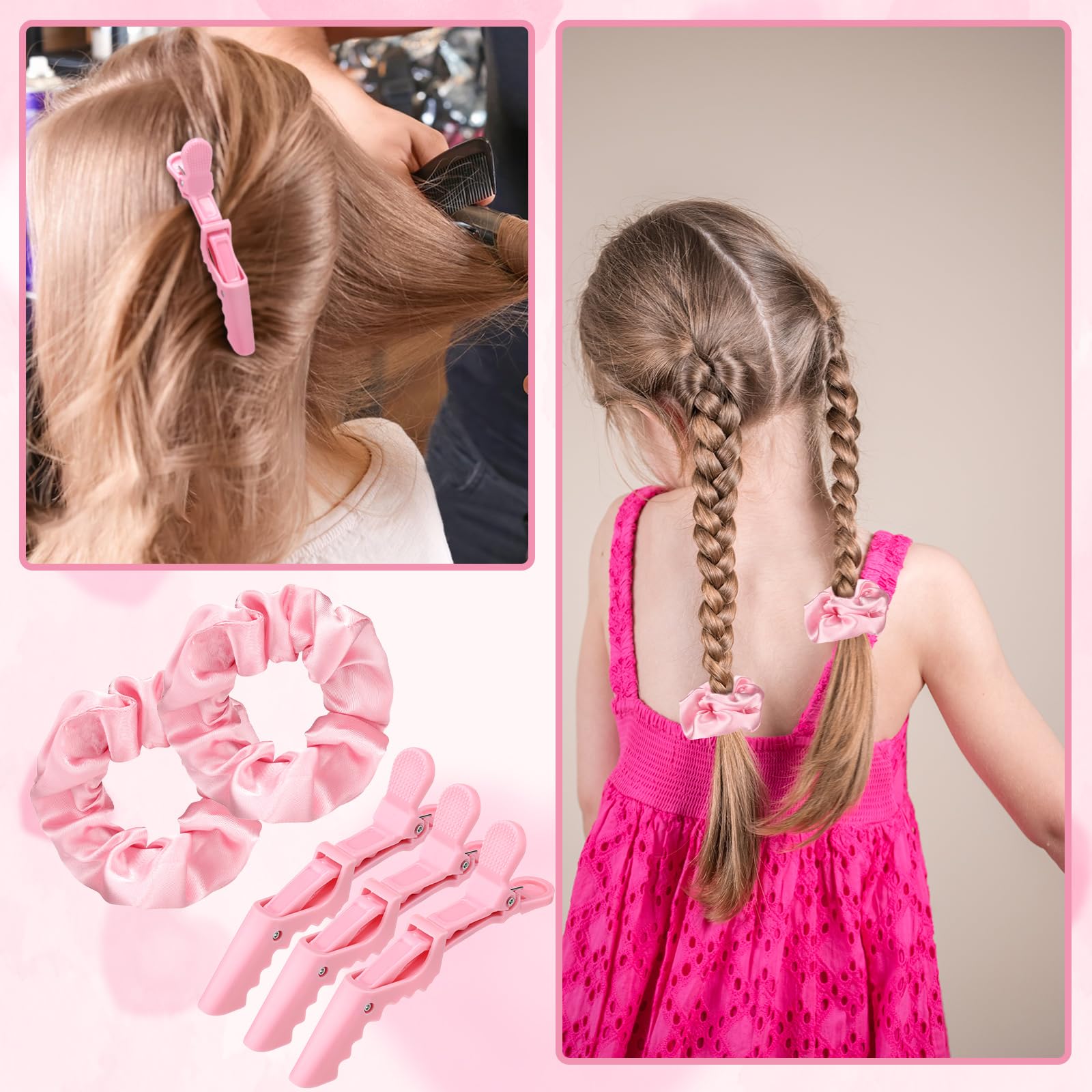 15 Pcs Slick Back Hair Brush Set, Bristle Hair Brush with Spray Bottle,Hair Clip,Edge Brush for Women, Men(Pink)