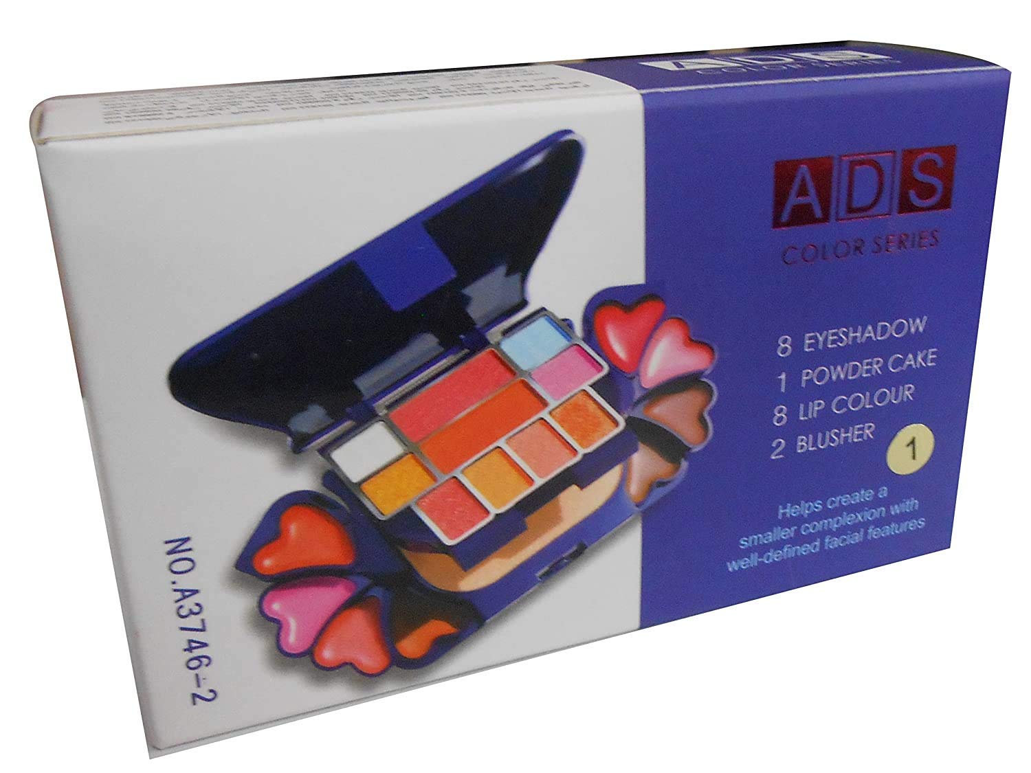 ADS Color Series Makeup Kit (8 Eyeshadow, 1 Power Cake, 8 Lip Color, 2 Blusher)