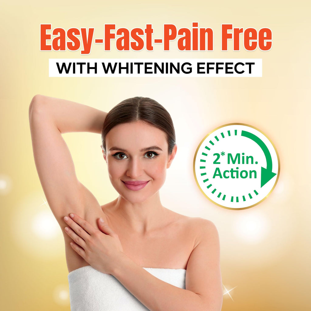 Aaryanveda Papaya Hair Removal Cream | 2-Minute Action, Whitening Effect, Active Smooth Formula, Painless & Gentle Hair Remover for Men & Women (120 g, Set of 2)