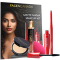 FACES CANADA Matte Mania Makeup Kit - Kajal (0.35g) + Lipstick (3.8ml) + Compact (9g) + Mascara (9.5ml) + Beauty Blender | Pack of 5 | Makeup Kit For Women
