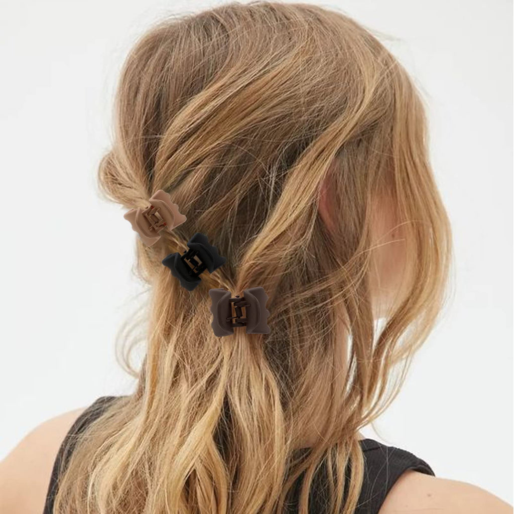 16 PCS Small Hair Clips for Women & Girls, Durable Matte Claw Clips for Thin Hair, Strong Hold NonSlip Medium Hair Claw Clips, Mini Hair Clips, Cute Hair Accessories, 4 Shapes Gifts Holiday