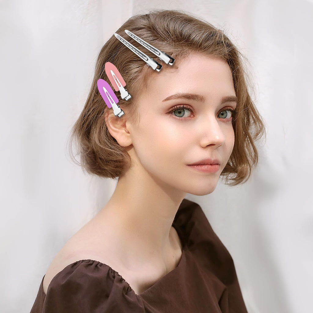 Lot de 30 pinces à cheveux en métal de type alligator, pinces de coiffure à bec de canard avec trous, épingles à cheveux argentées robustes pour femmes, nœuds DIY et usage domestique (30 tailles mixtes)