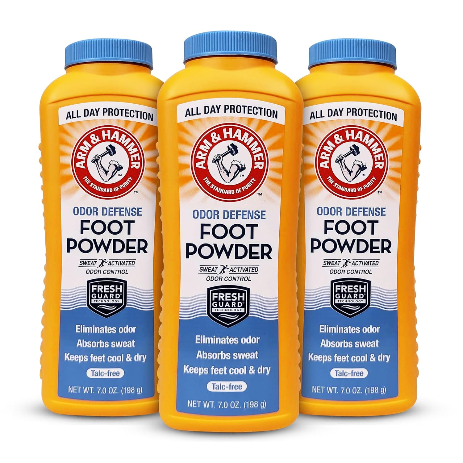 Arm & Hammer Foot Powder for Shoes & Feet, Talc-Free Odor & Moisture Control for Men & Women, 7 oz (3 Pack)