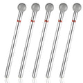 5PCS Nail Drill Bits, Silver Metal Ball Head Grinding Head Accessory Manicure Drill Set for Cuticle Clean, Nail Beauty, Polishing Care, Fits 3/32'' Shank Machines