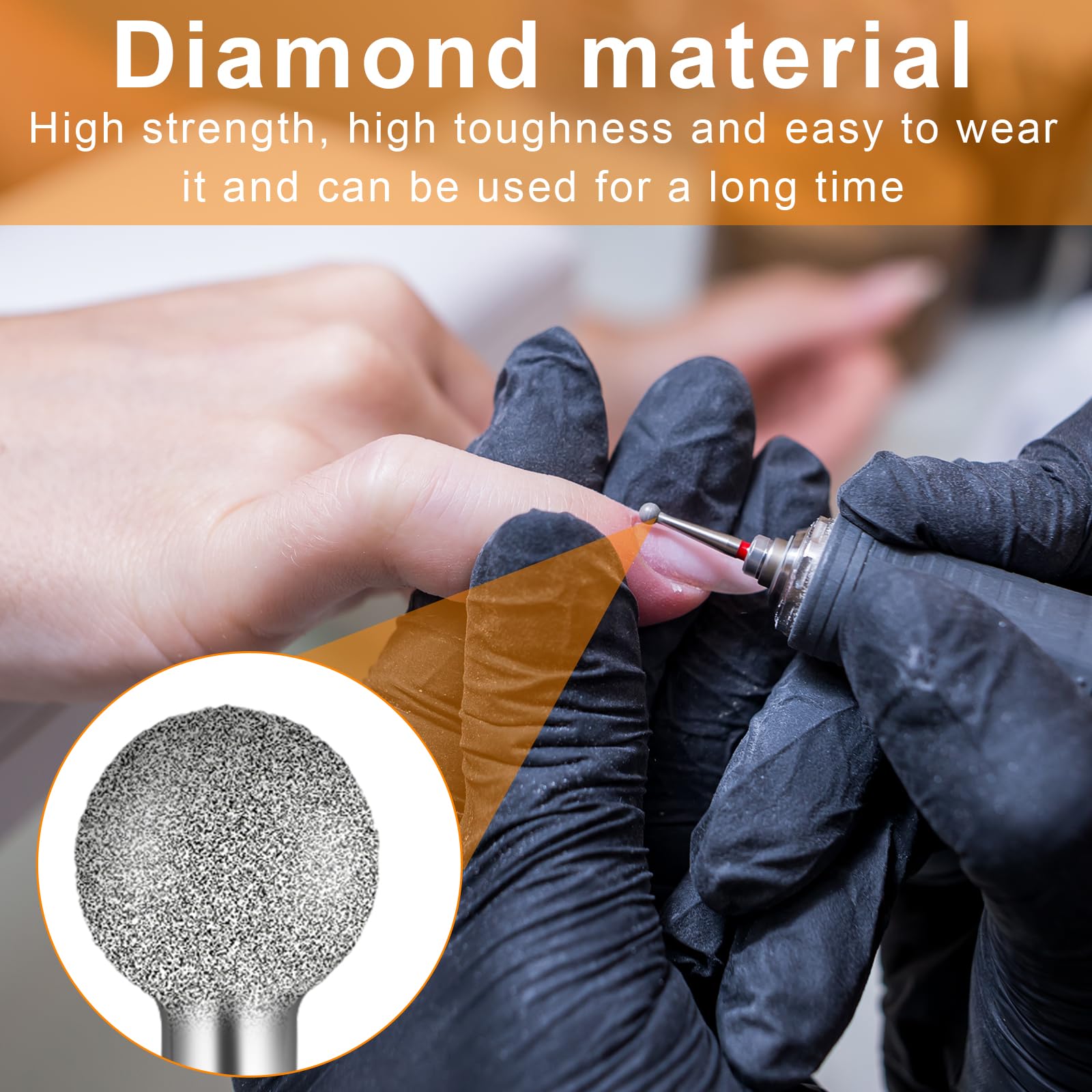 5PCS Nail Drill Bits, Silver Metal Ball Head Grinding Head Accessory Manicure Drill Set for Cuticle Clean, Nail Beauty, Polishing Care, Fits 3/32'' Shank Machines