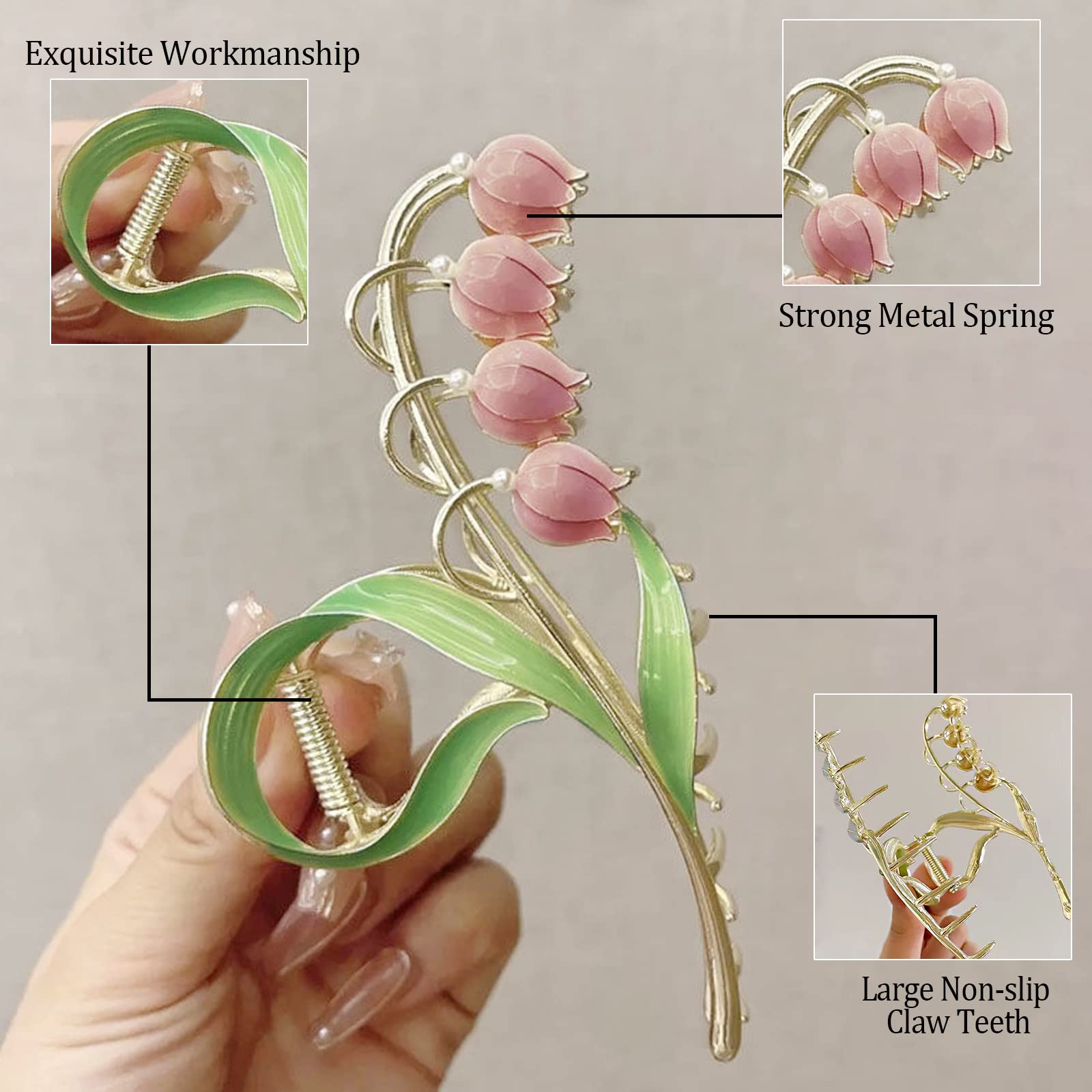 6 Pcs Hair Claw Clips for Women, Large Strong Metal Butterfly Hair Clips Flower Hair Clips for Women Thick Hair