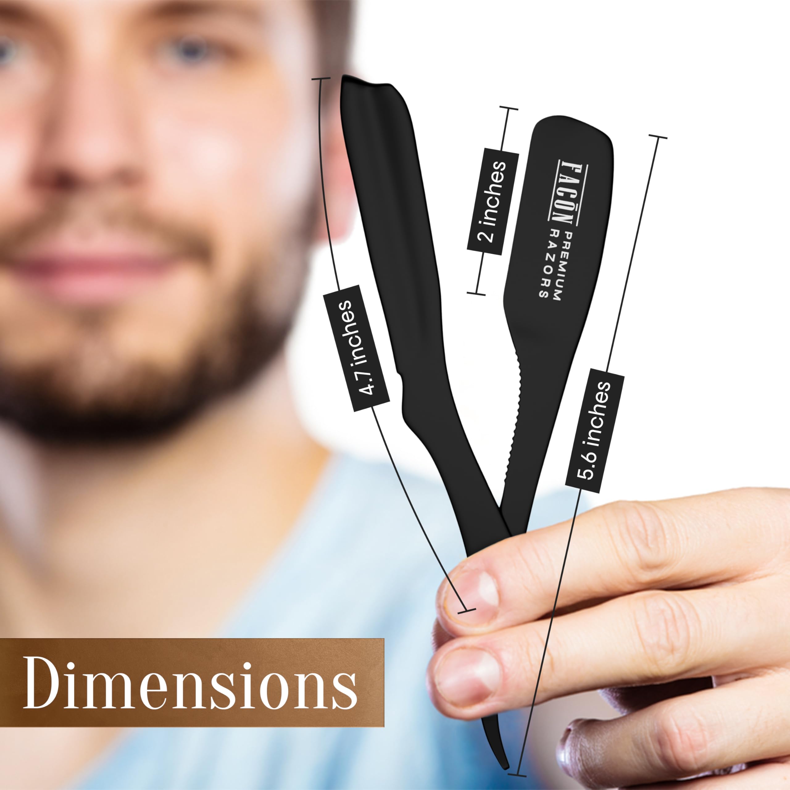 100 BLADES + FacÃƒ³n Professional Classic Japanese Straight Edge Feather Barber Razor - Salon Quality Cut Throat Shavette