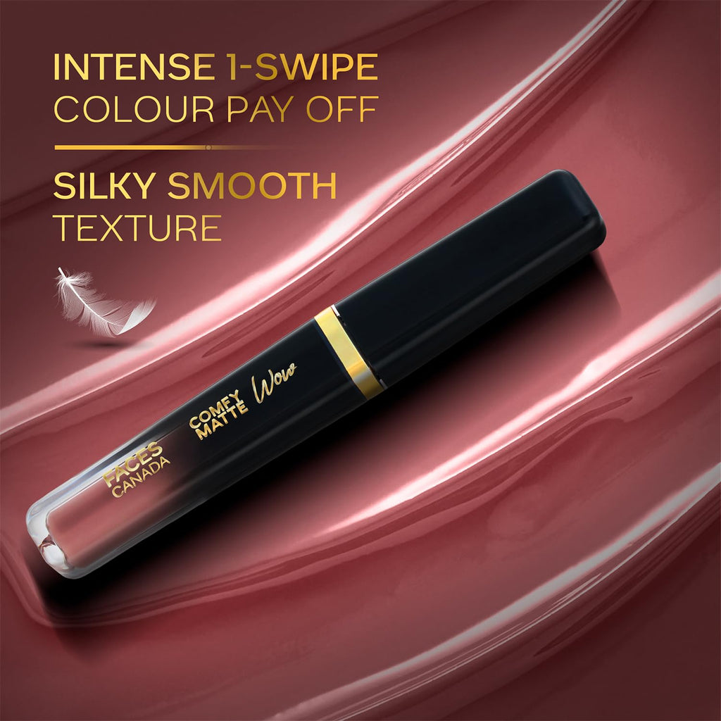 FACES CANADA Matte Mania Makeup Kit - Kajal (0.35g) + Lipstick (3.8ml) + Compact (9g) + Mascara (9.5ml) + Beauty Blender | Pack of 5 | Makeup Kit For Women