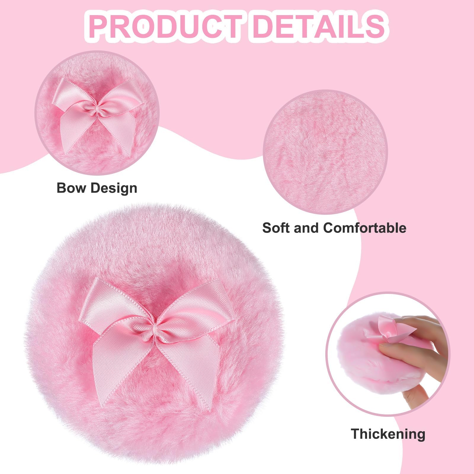 2 PCS Powder Puff for Women, Soft Makeup Powder Puffs, Loose Powder Puff for Face and Body, Gentle Setting Powder Applicator, Travel-Friendly 90x30mm Beauty Blender Sponge