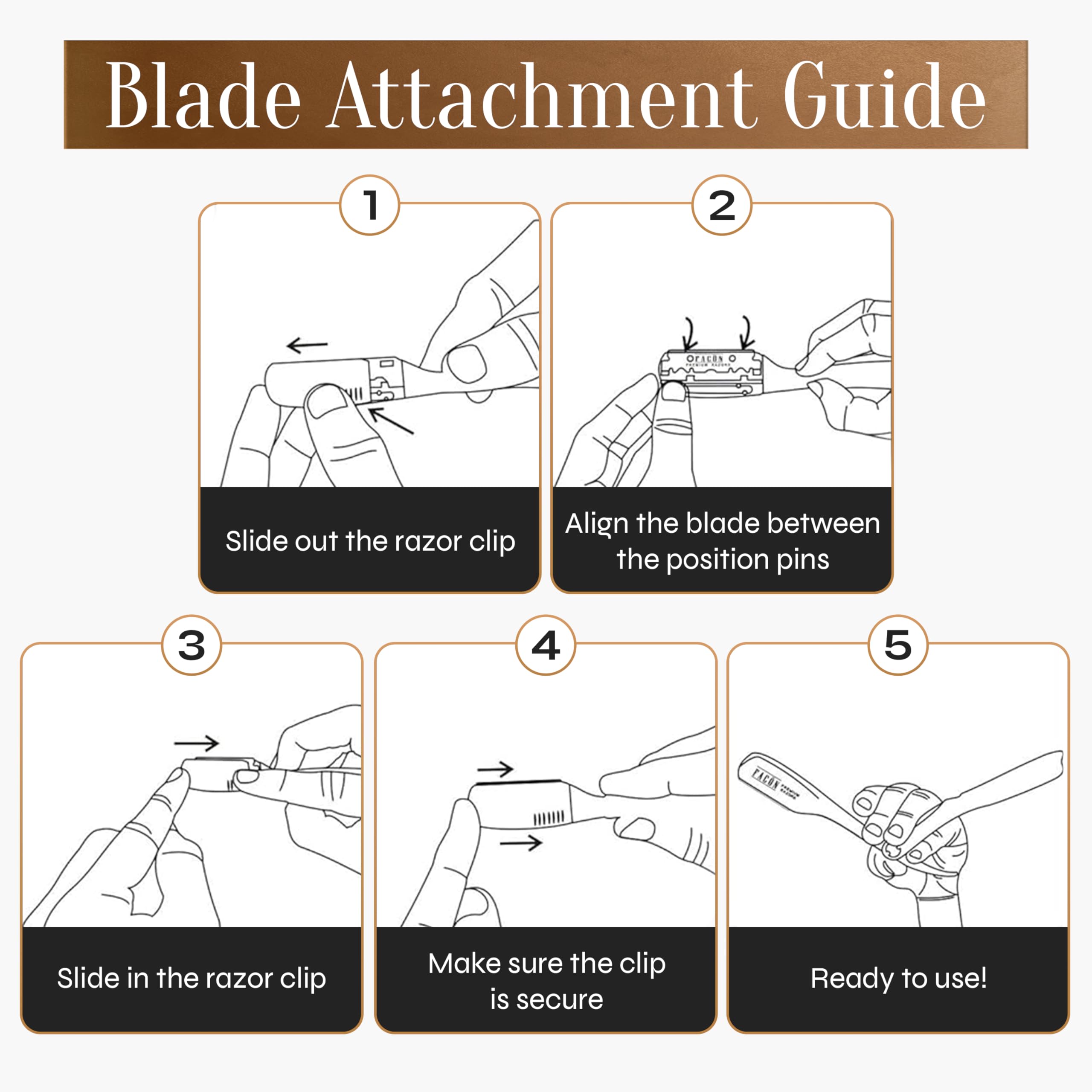100 BLADES + FacÃƒ³n Professional Classic Japanese Straight Edge Feather Barber Razor - Salon Quality Cut Throat Shavette