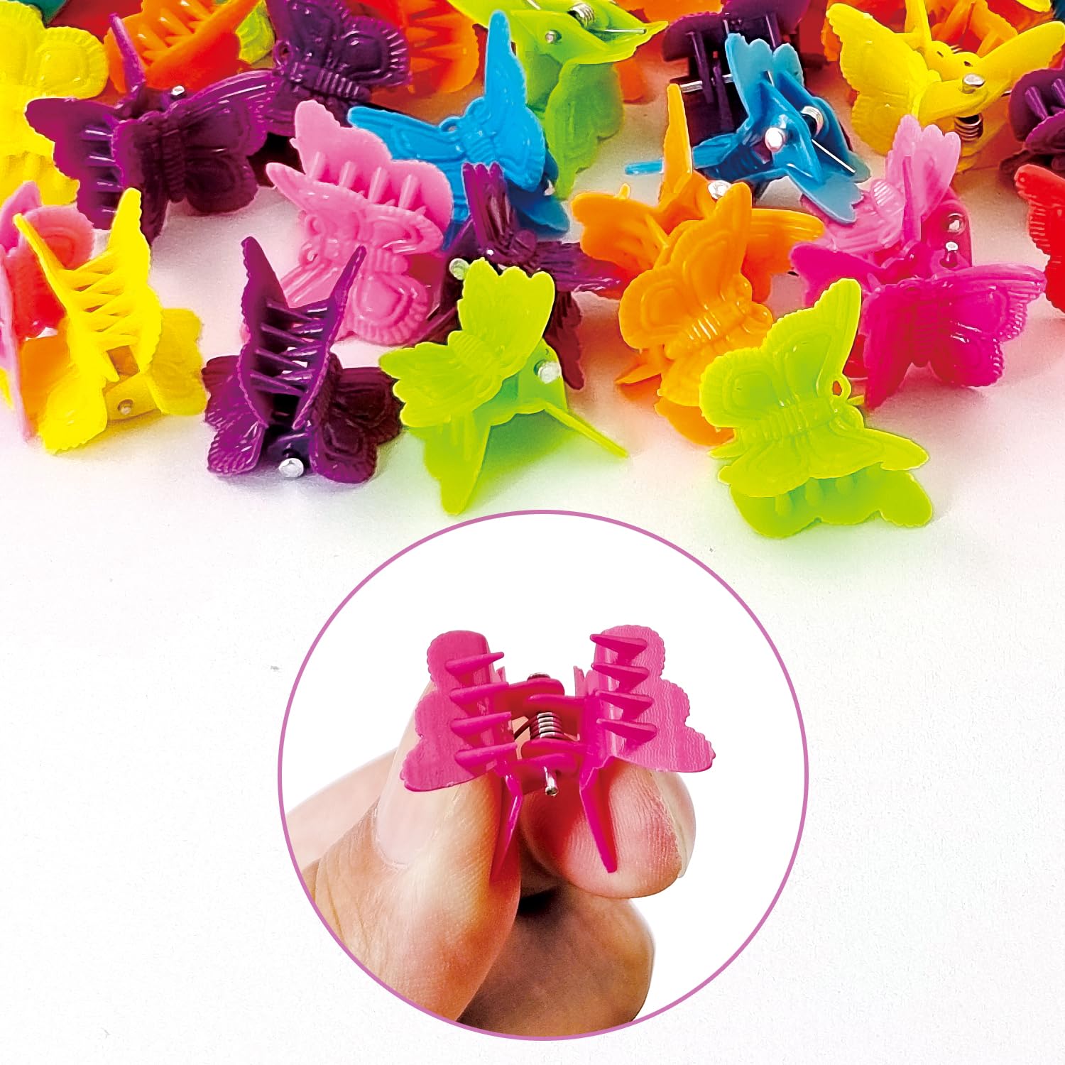 50 Packs Assorted Color Butterfly Hair Clips, Beautiful Mini Butterfly Hair Clips Hair Accessories for Women and Girls (50 pcs Random Colour)