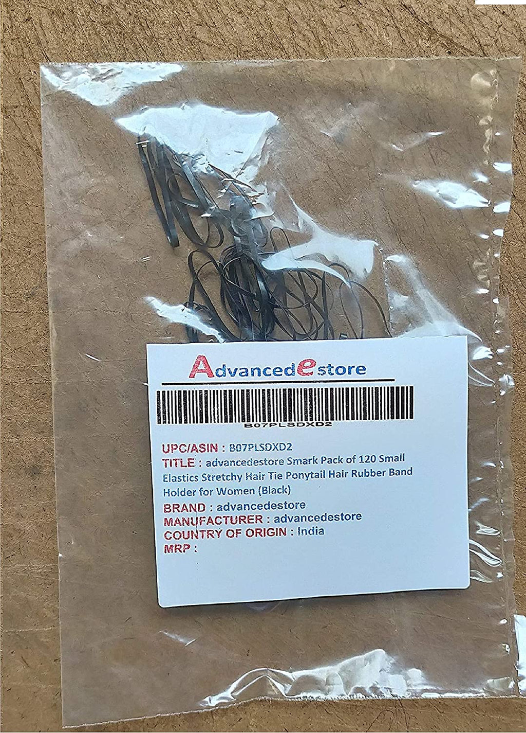 advancedestore Small Elastics Stretchy Hair Tie Ponytail Hair Rubber Band Holder for Women (Black)- (Pack of 240)