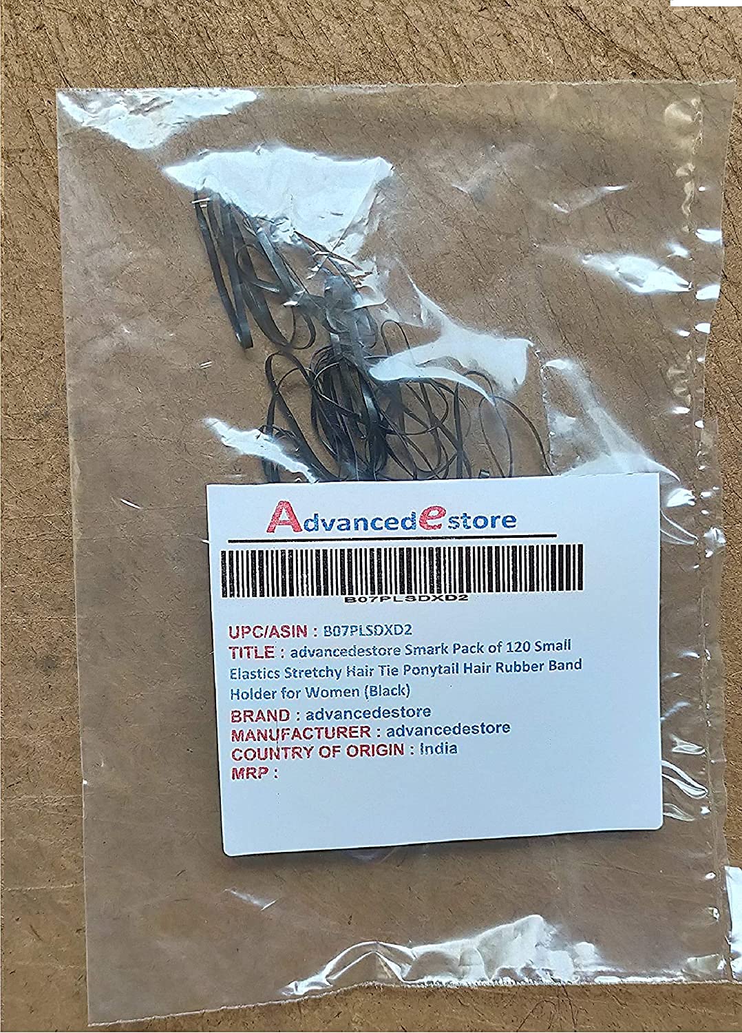 advancedestore Small Elastics Stretchy Hair Tie Ponytail Hair Rubber Band Holder for Women (Black)- (Pack of 240)