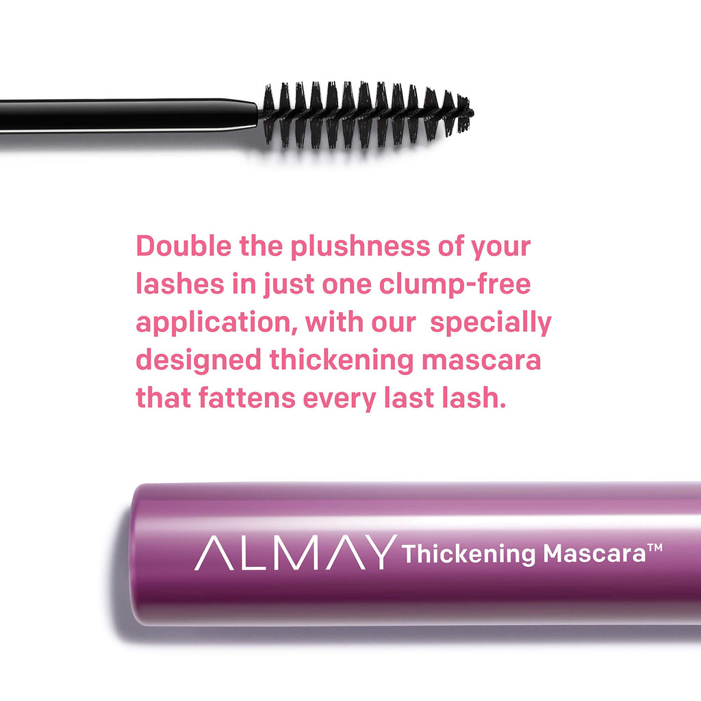 Almay Thickening Mascara with Aloe and Vitamin B5, Hypoallergenic, Cruelty Free, Fragrance Free, Ophthalmologist Tested, 402 Black