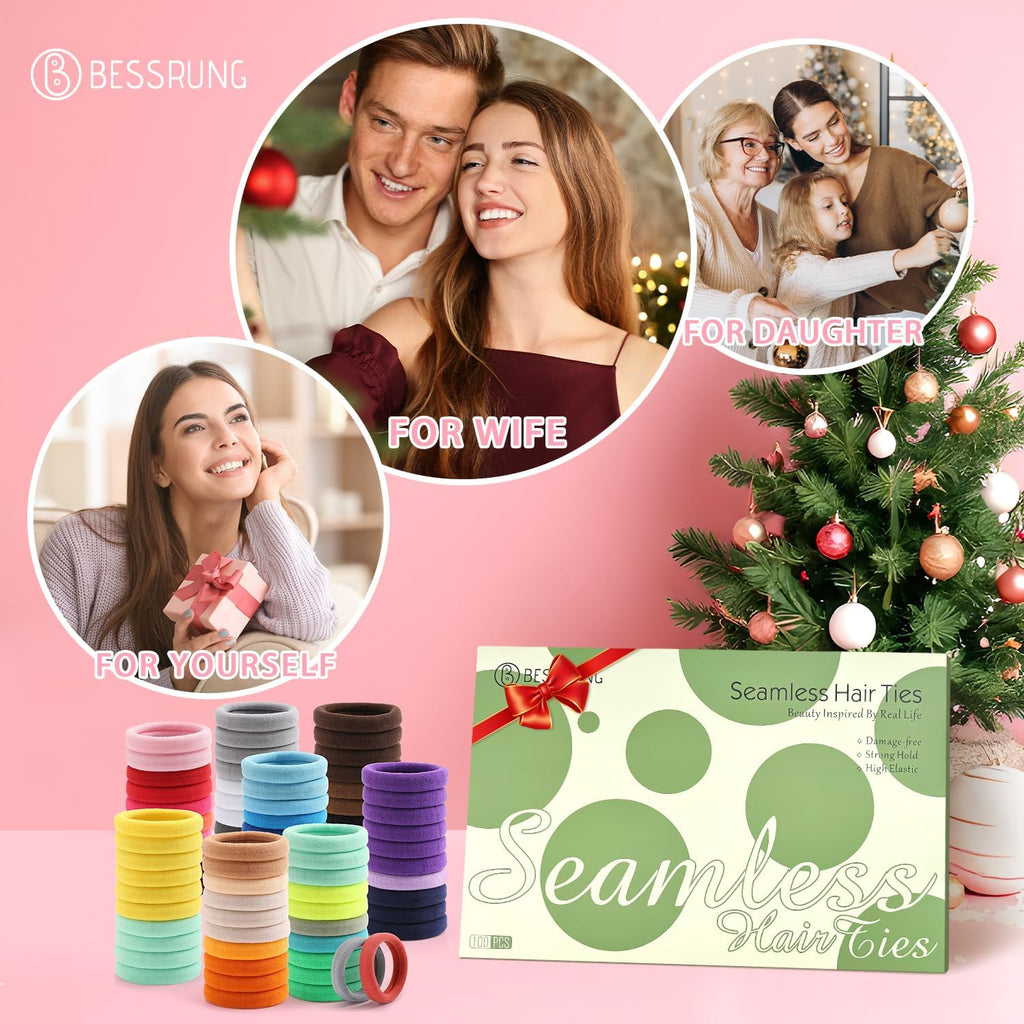 100 élastiques à cheveux multicolores