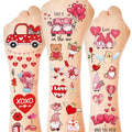 12 Sheets Luminous Valentine Tattoos, 115 PCS Heart Tattoos Temporary, Valentine Stuff, Romantic Valentines Party Favors for School Class Holiday Supplies