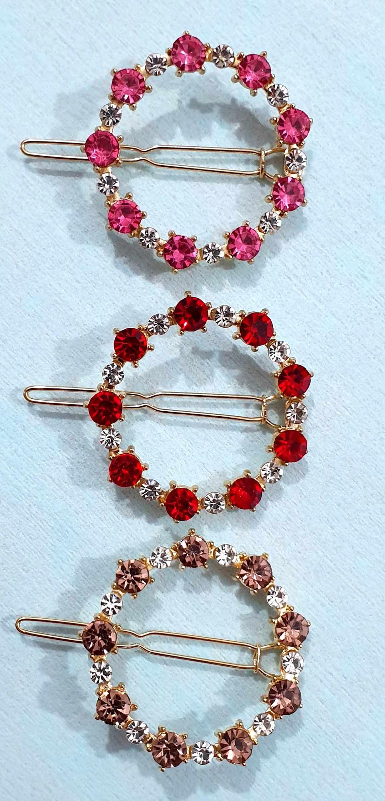 ANNACREATIONS 6 Pcs Rhinestone Hair Lock Pin Crystal Letter Hair Clip Hair Accessories for Girls and Women