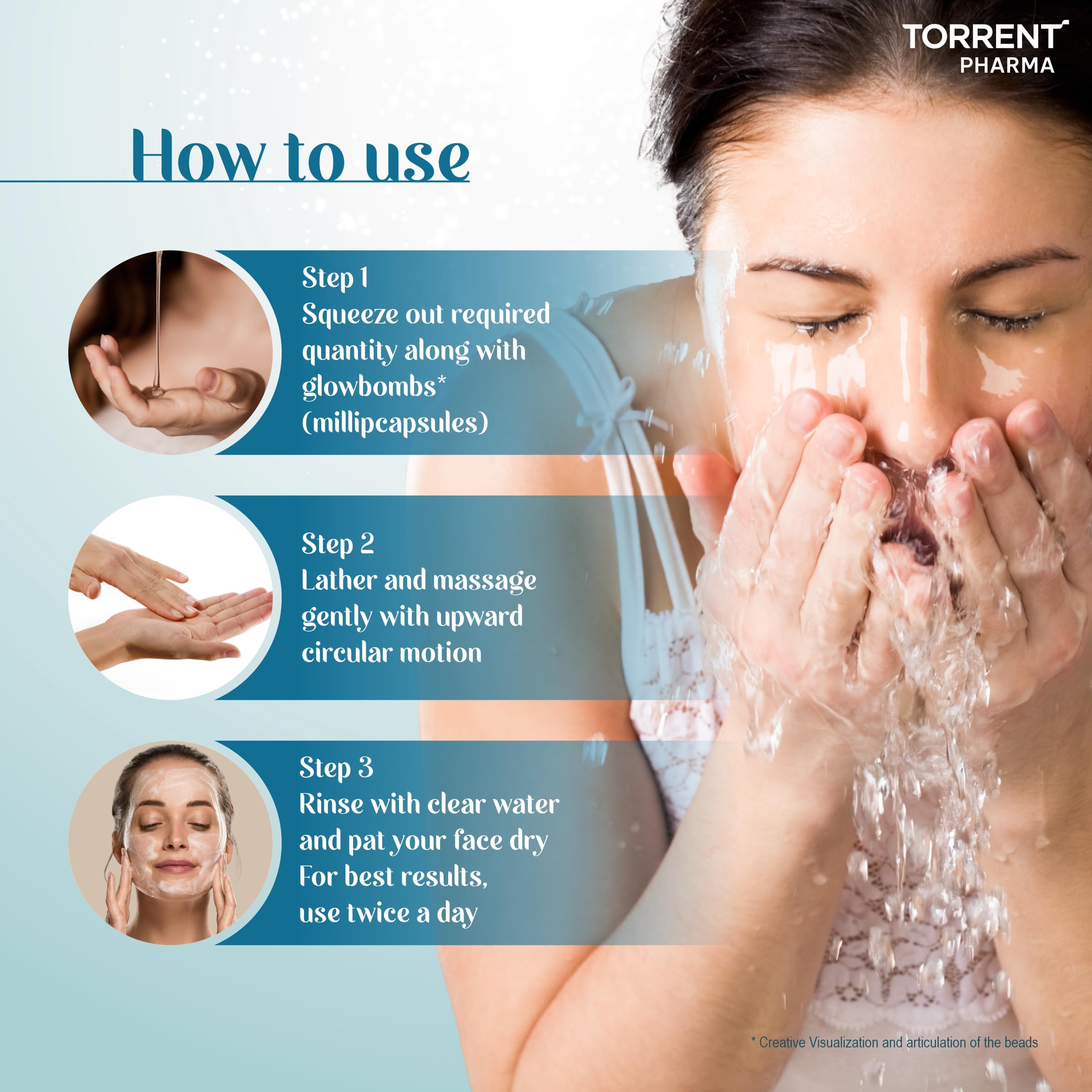 Ahaglow Advanced Face Wash Gel 200g with AHA(1% Glycolic Acid) Glow Bombs| Jojoba & Tea Tree Oil | Allantoin, Vitamin E & Oak bark Extract | No.1 Dermatologist Prescribed AHA Brand - By Torrent Pharma