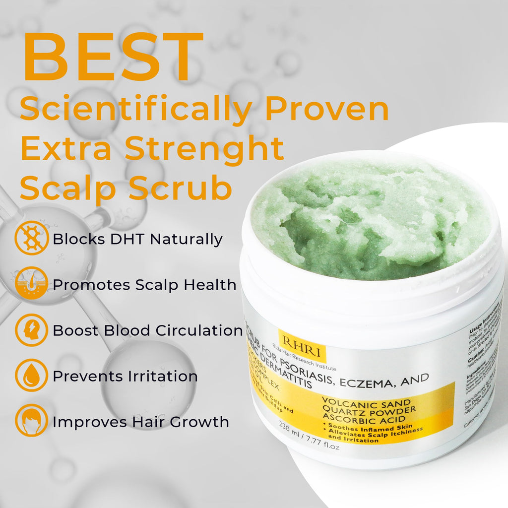 Anti Fungal Pre Shampoo Scalp Scrub for Psoriasis, Eczema & Seborrheic Dermatitis | DHT Blockers, Mineral Complex & Tea Tree Oil | Soothes Scalp and Promotes Hair Growth for Men & Women