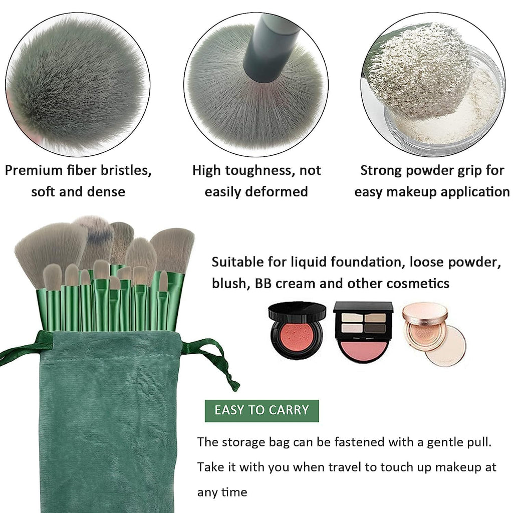 13 pcs Makeup Brushes Set with 4 pcs Beauty Blender Makeup Sponges, Makeup Brush Cleaner Silicone Brush Cleaning, Eyeshadow Foundation Brush (Pack of 3)