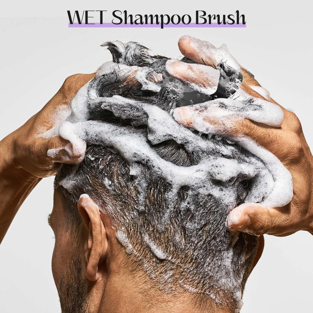 Lot de 4 brosses exfoliantes pour le cuir chevelu, brosse nettoyante antipelliculaire, masseur de cuir chevelu flexible, brosse de douche pour la maison, le bureau, les voyages et les animaux de compagnie - BBTL
