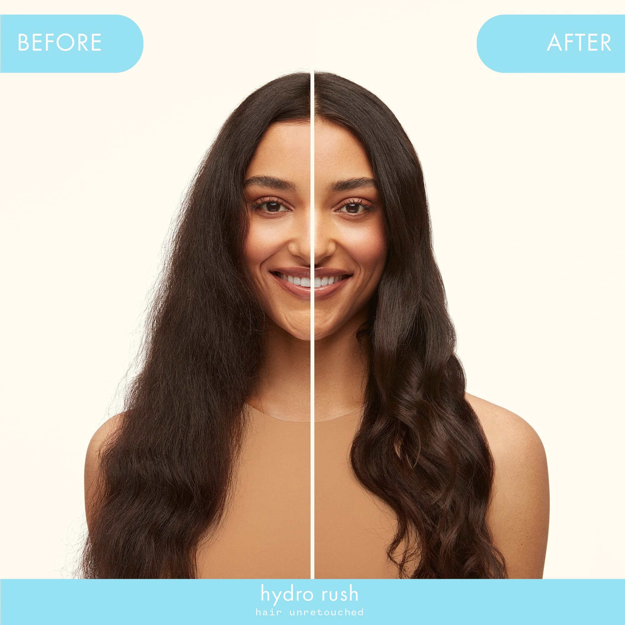 amika hydro rush intense moisture shampoo with hyaluronic acid, 275ml | for dry, textured, or coarse hair types 2a-4c, long-lasting hydration, color-safe, keratin + chemically treated safe