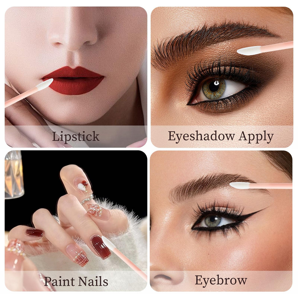 50 Pcs Disposable Lip Wands Applicator, Lipstick Brush,Makeup Gloss Wands,Makeup Applicator Beauty Tool Kits (light pink, 50pcs)