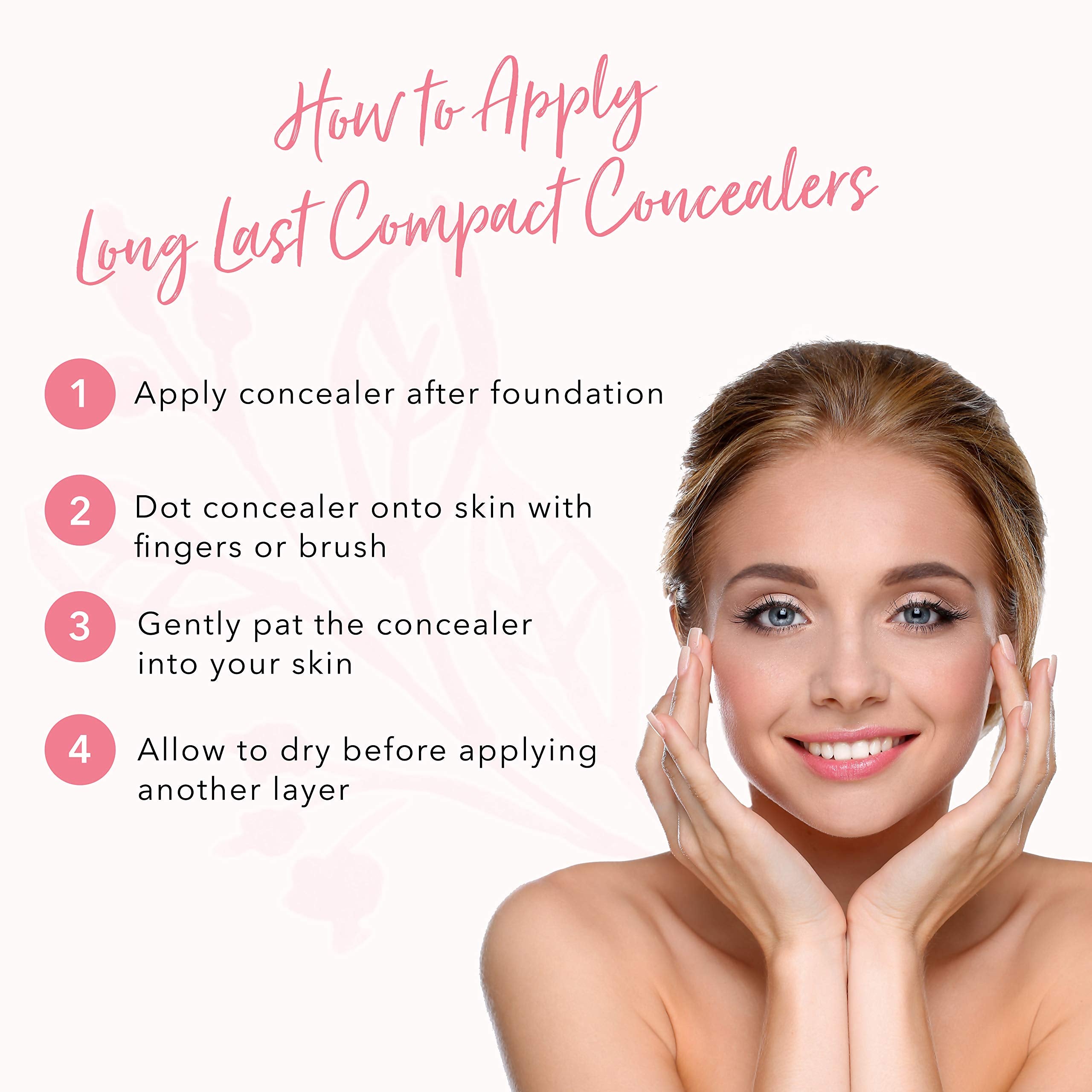 100% Pure Long Last Compact Concealers, White Peach