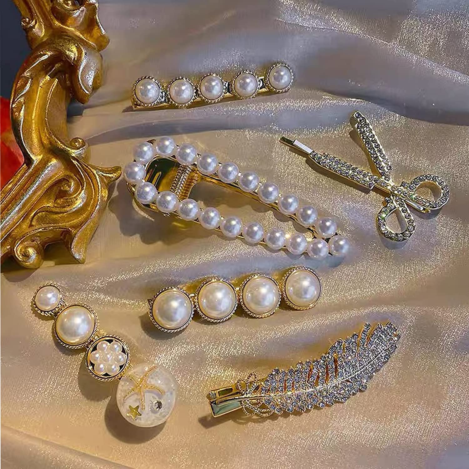 ANNACREATIONS 6 Pcs Premium Korean stylish Hair Clips For Women and Girls, Multicolor