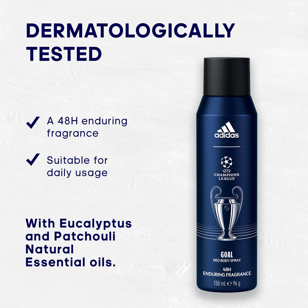 Adidas UEFA Champions League Goal Deodorant Spray for Men - 96g