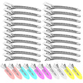 Lot de 30 pinces à cheveux en métal de type alligator, pinces de coiffure à bec de canard avec trous, épingles à cheveux argentées robustes pour femmes, nœuds DIY et usage domestique (30 tailles mixtes)